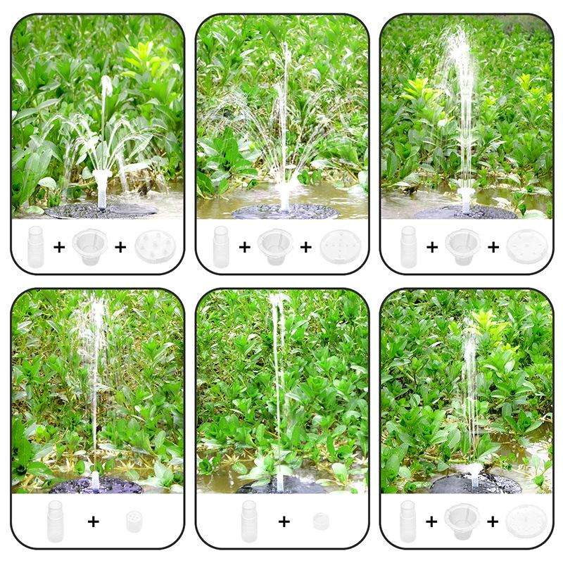 Colorful Lamp Battery Solar Fountain Floating Landscape Fountain(Colorful Transparent Nozzle)