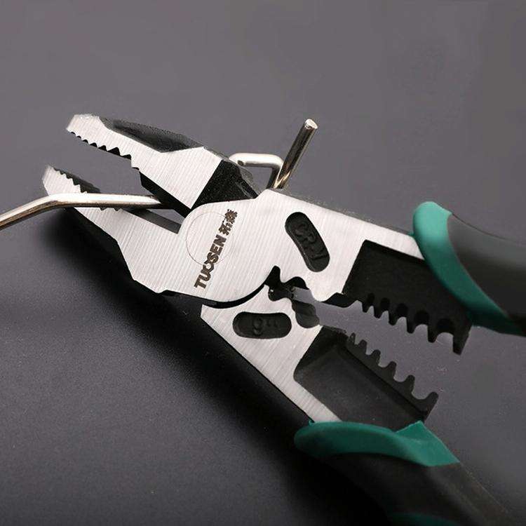 TUOSEN Multifunctional Crimping and Stripping Labor Saving Flat Pliers Vise Manual Wire Cutters, ...