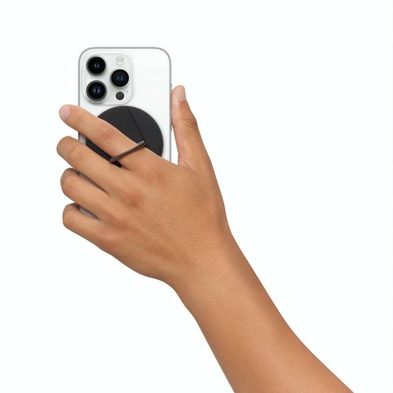 Magnetic Finger Ring Holder For MagSafe Phone MacBook Camera Mount Stand(Black)