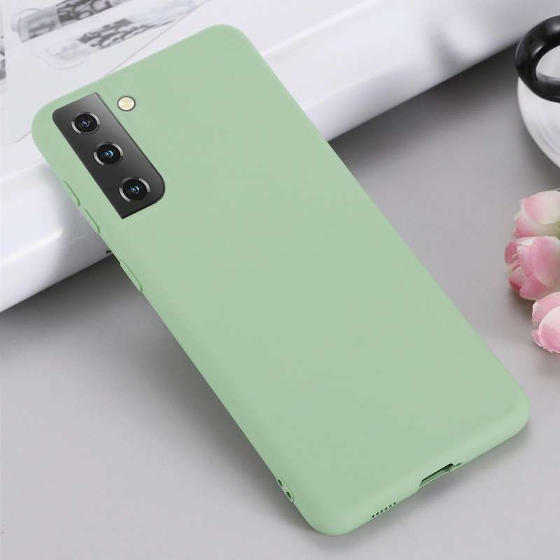 For Samsung Galaxy S21 5G Pure Color Liquid Silicone Shockproof Full Coverage Case(Green)