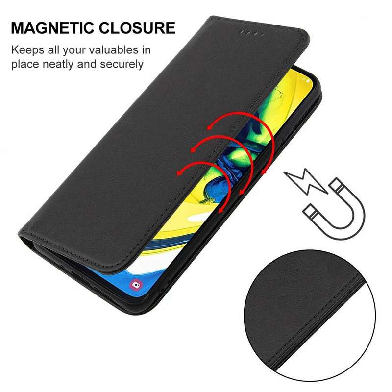 For Samsung Galaxy A90 / A80 Magnetic Closure Leather Phone Case(Black)