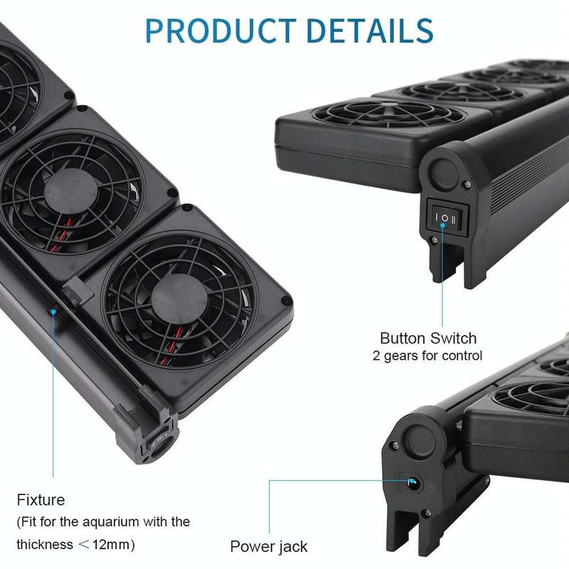 Fish Tank Cooling Fan Cooling Silent Aquarium Fan, Specification: 4 Head EU Plug
