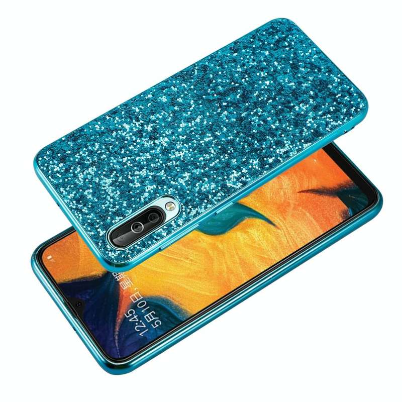 Glittery Powder Shockproof TPU Case for Galaxy A50(Gold)