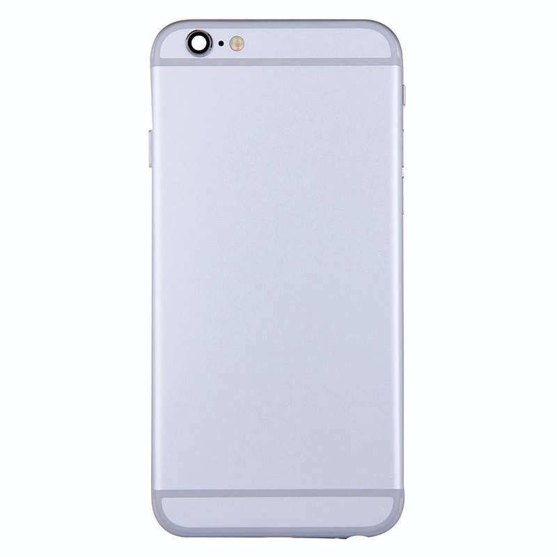 Full Housing Back Cover with Power Button & Volume Button Flex Cable for iPhone 6(Silver)