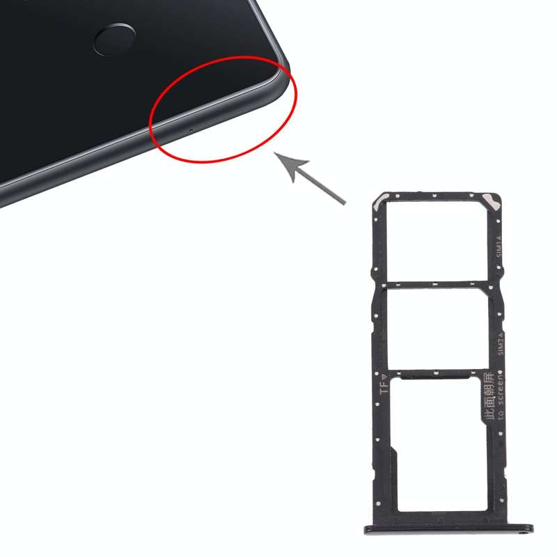 SIM Card Tray + SIM Card Tray / Micro SD Card Tray for Huawei Enjoy 20e (Black)