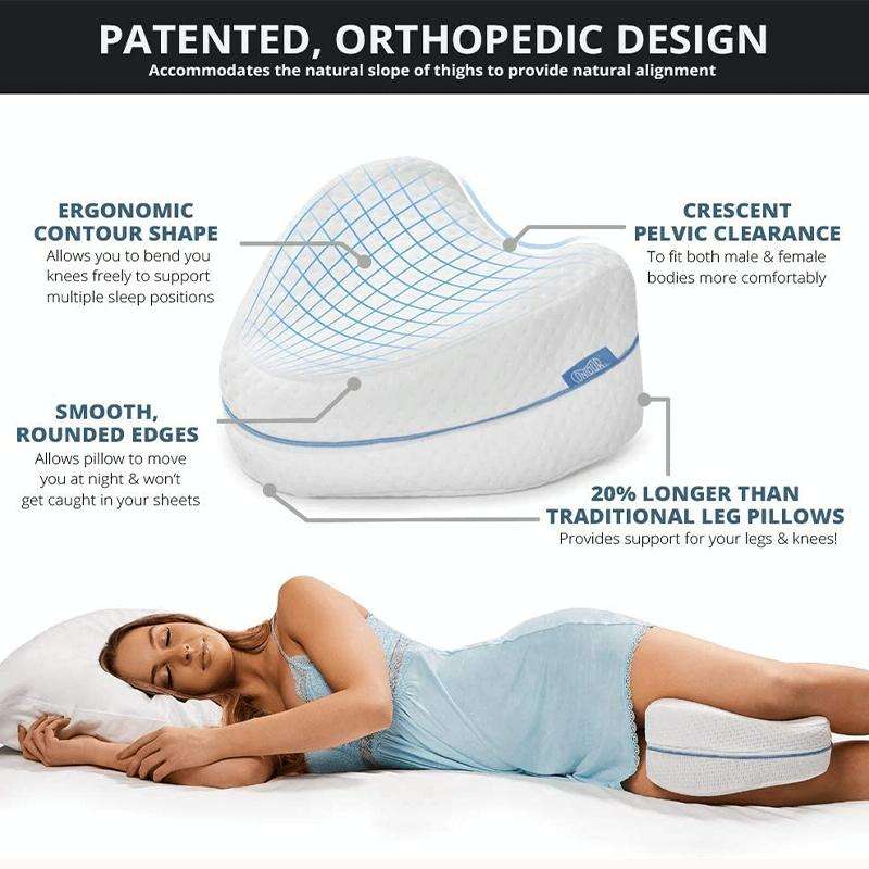 Body Memory Cotton Leg Pillow Sleeping Orthopedic Sciatica Back Hip Joint for Pain Relief(White I...