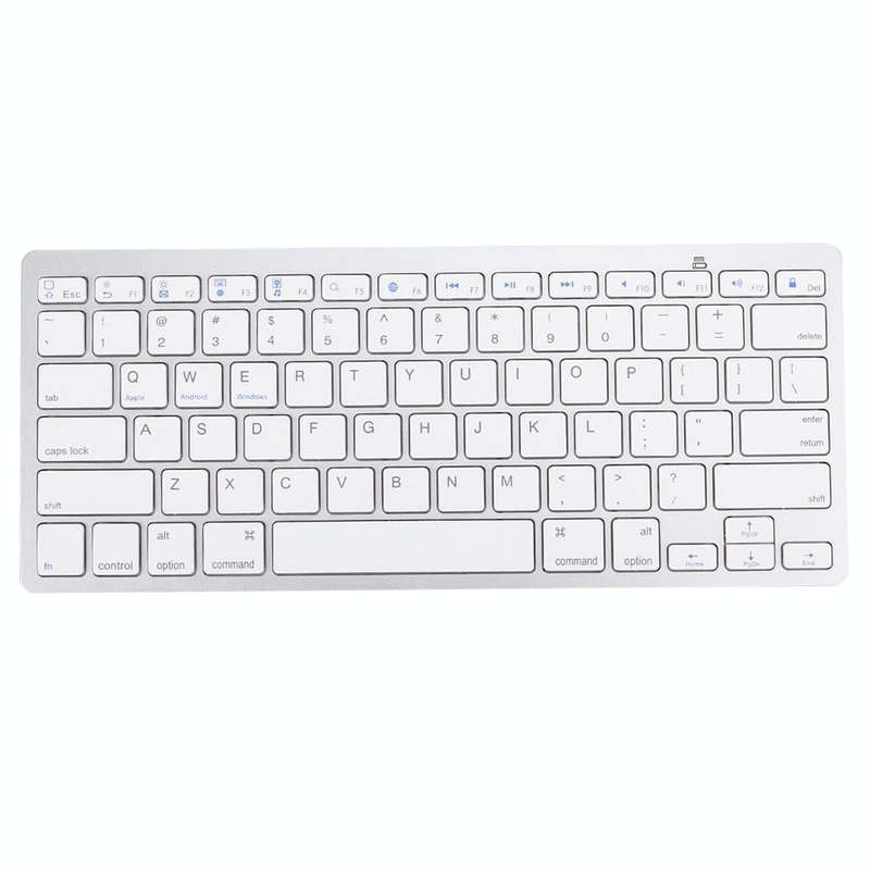 BK-3001 Bluetooth Wireless 78 Keys Ultrathin Keyboard for Windows / iPad / iPhone(Silver)