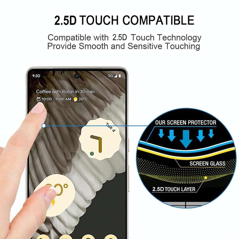 For Google Pixel 7 Pro 3D Curved Edge Full Screen Tempered Glass Film