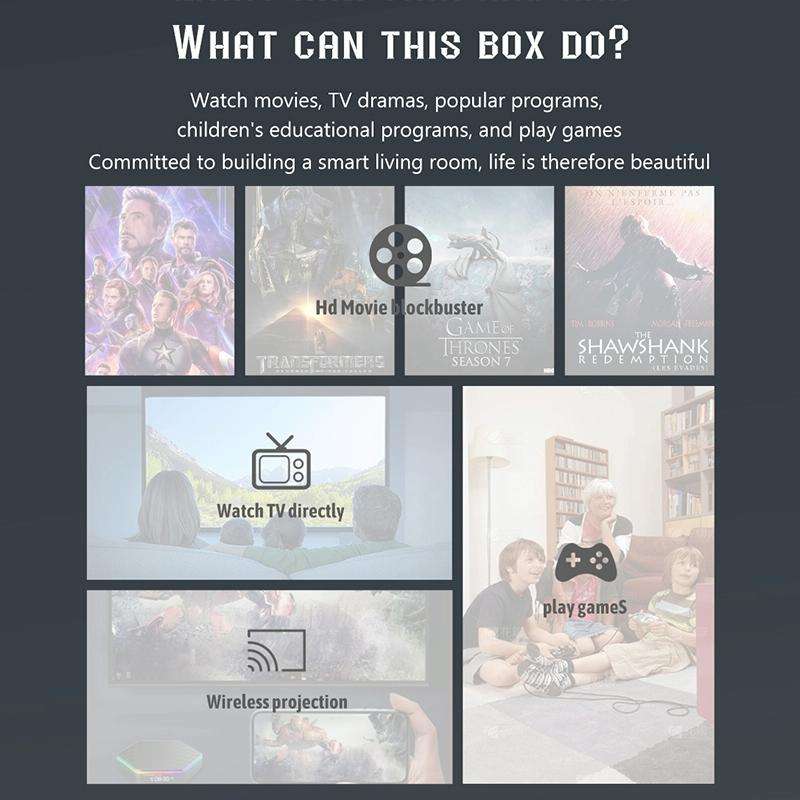 T95Z Plus 8K WiFi6 Android 12.0 Smart TV Box with Remote Control, 2GB+16GB, Allwinner H618 Quad-C...