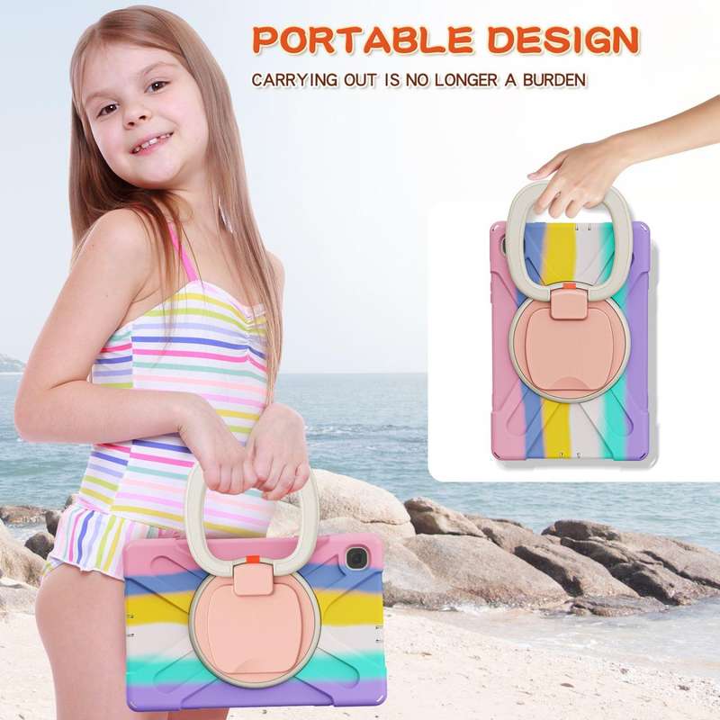 For Samsung Galaxy Tab S6 Lite P610 Silicone + PC Protective Case with Holder & Shoulder Strap(Co...