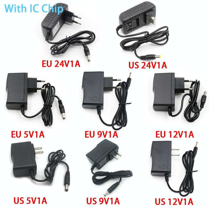 100-240V AC to DC IC Power Charger Adapter 5V 9V 12V 24V 1A, Plug Type:IC US 12V1A