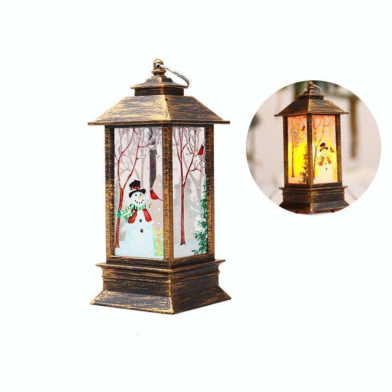Christmas Flame Lantern Christmas Decoration LED Luminous Ornament Candlestick Lamp, Size: Large ...
