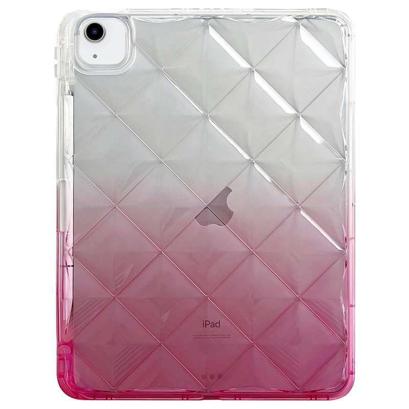 For iPad Air 11 2024 / iPad Pro 11 Gradient Diamond Plaid TPU Tablet Case(Gradient Pink)