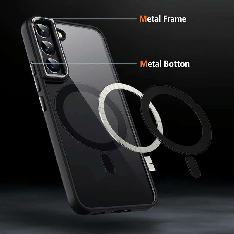 For Samsung Galaxy S22 5G Acrylic PC MagSafe Phone Case(Black)
