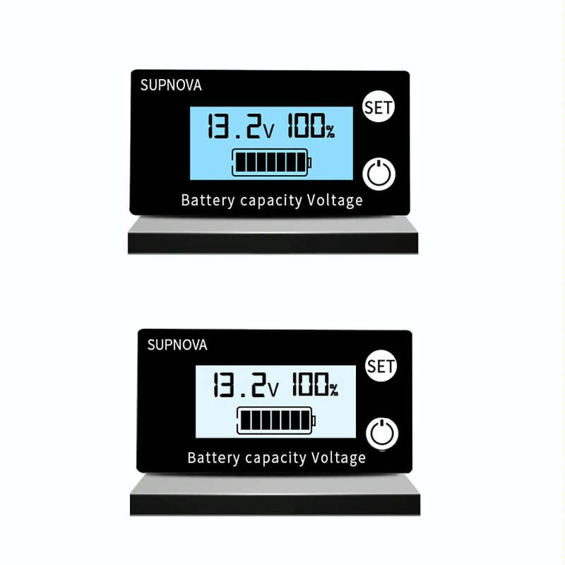 SUPNOVA DC 8-100V Battery Capacity Indicator Voltmeter Voltage Gauge,Style: Blue
