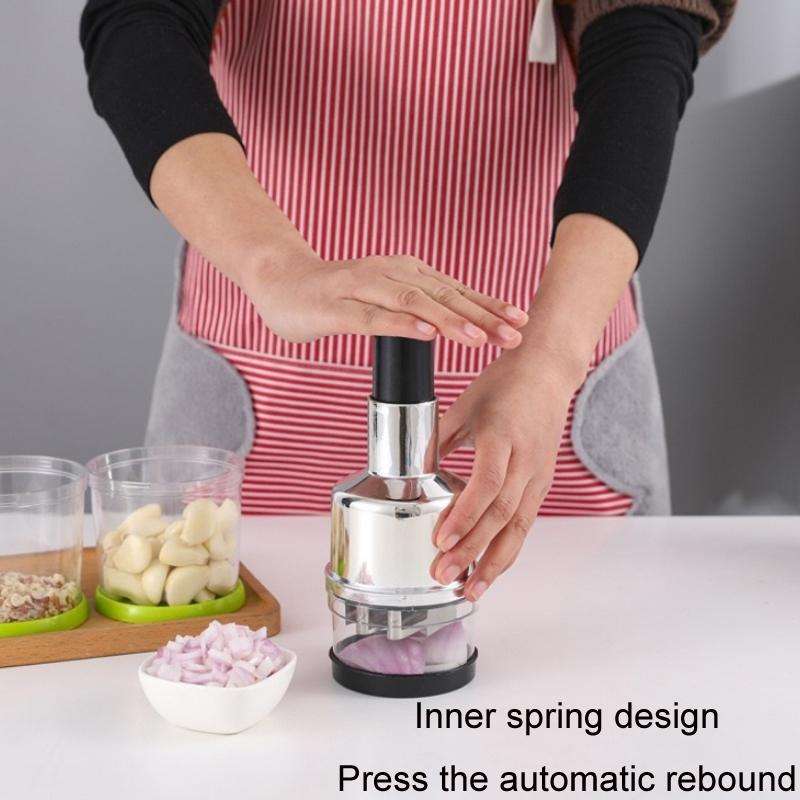 Press Kitchen Cutter Garlic Onion Pat Knife, Specification: Plating Silver