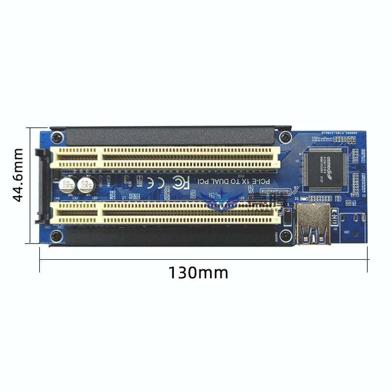 PCI-E 1X To Dual PCI Riser Card Extend Adapter Add Expansion Card For PC Computer