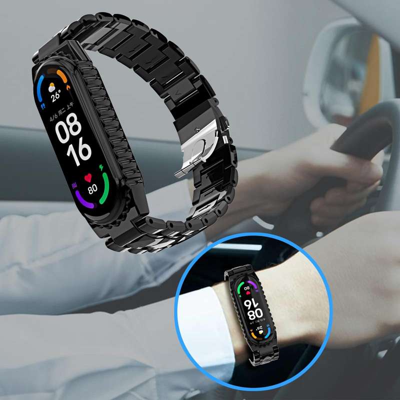 For Xiaomi Mi Band 6 / 5 Stainless Steel Watch Band(Silver)