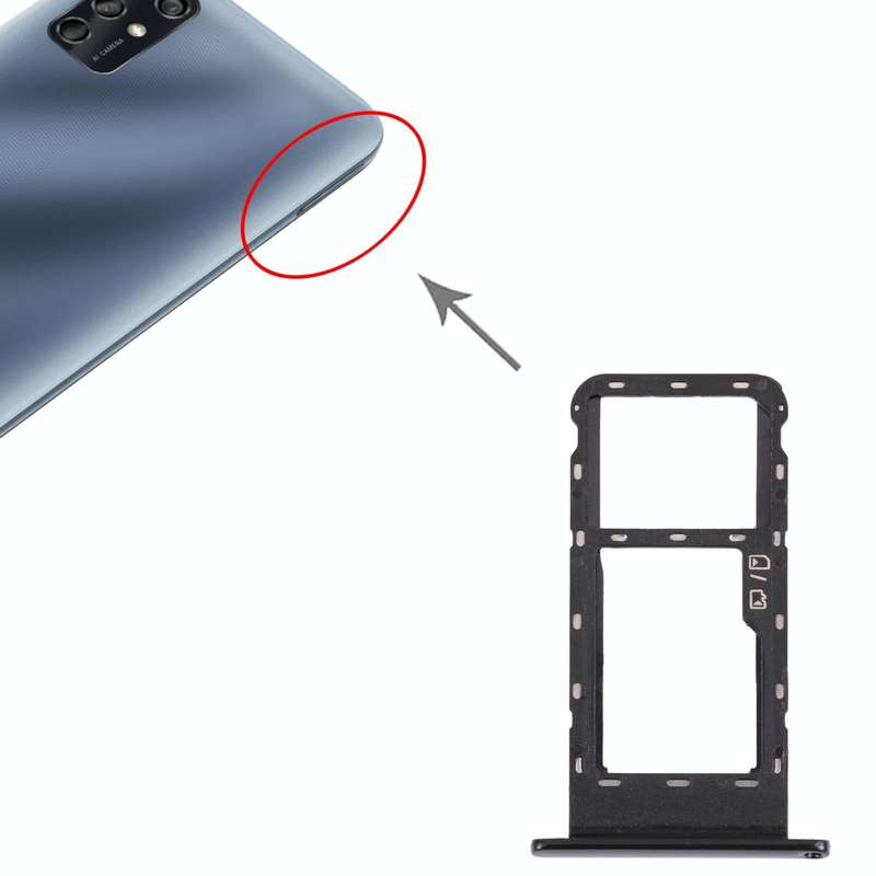 SIM Card Tray + Micro SD Card Tray for ZTE Blade V2020 Smart (Black)