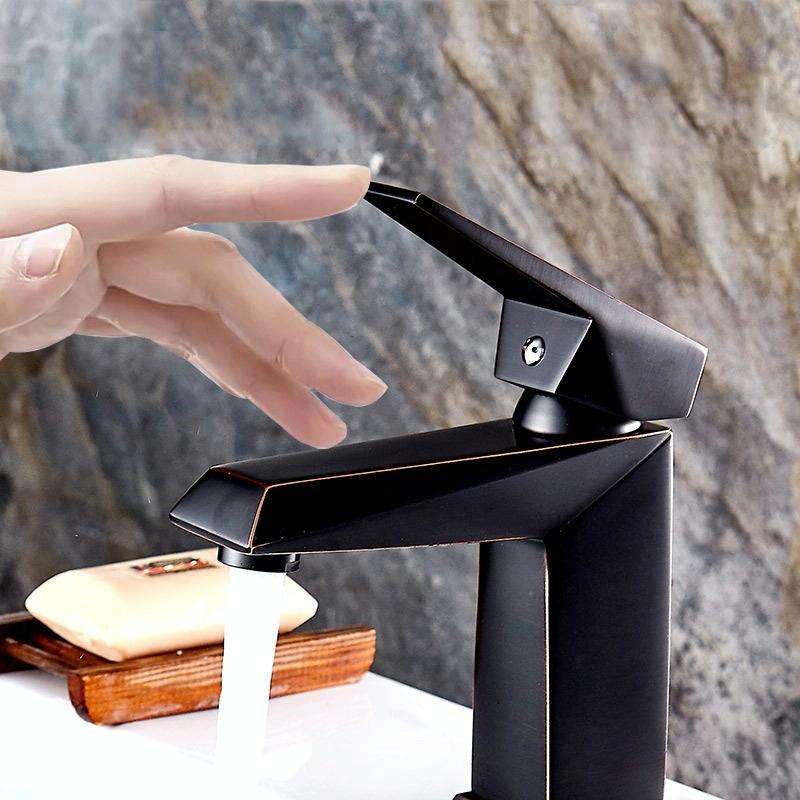 Hardware Faucet Bathroom Hot & Cold Water Faucet, Specification: Black 99508