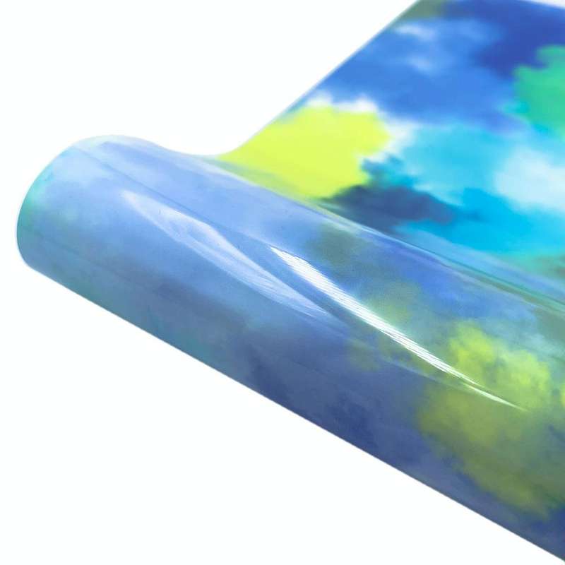 Clouds Watercolor Tie Dye Heat Transfer Vinyl Make Sign Pattern Cricut Film 30x 50cm(Blue Yellow)