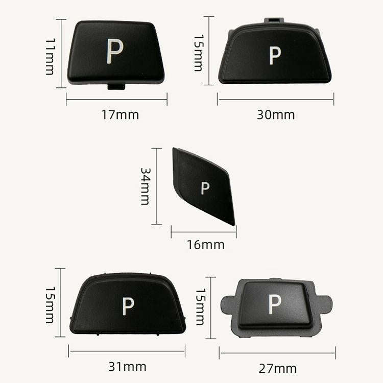 Car Gear Lever Auto Parking Button Letter P Cap for BMW X5 X6 2007-2013, Left Driving (Black)