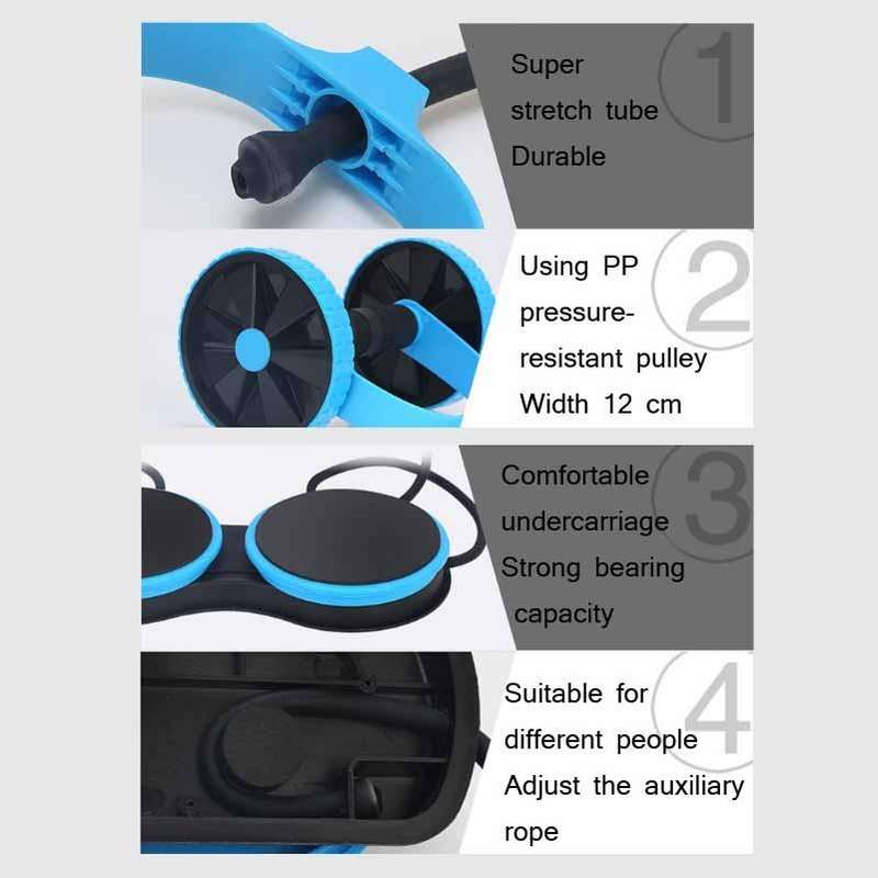 Multifunctional Abdominal Wheel Pull Rope Home Abdominal Training Fitness Equipment Blue