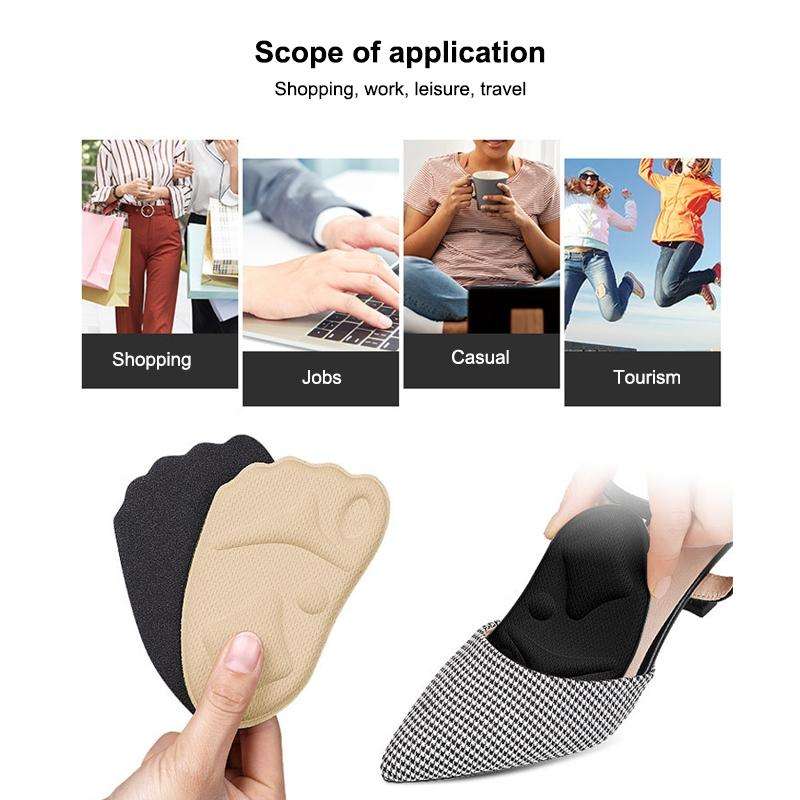5 Pairs 085 Multi-function High Heels Soft Breathable 4D Sponge Forefoot Pad(Black)