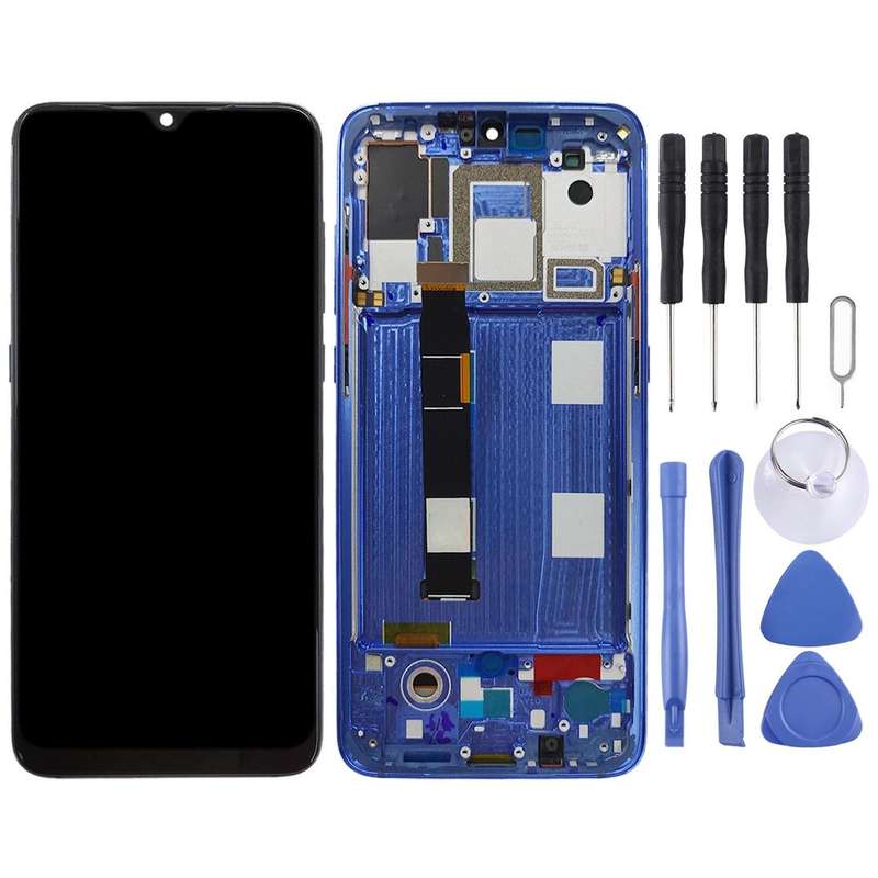 Original AMOLED LCD Screen for Xiaomi Mi 9 Digitizer Full Assembly with Frame(Blue)