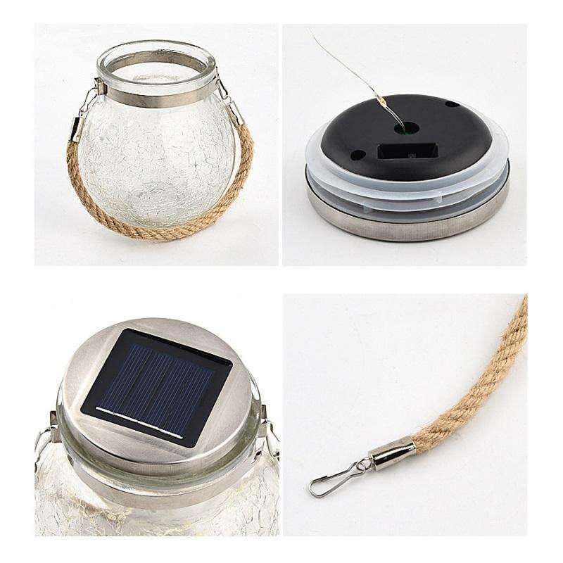 20 LED Solar Energy Glass Bottle Pendent Lamp IP44 Waterproof Outdoor Garden Decoration Light(Col...