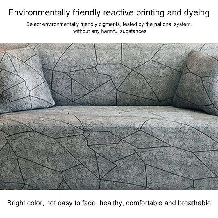 Double Seat Full Coverage Elastic Non-slip Sofa Cover(Grey)