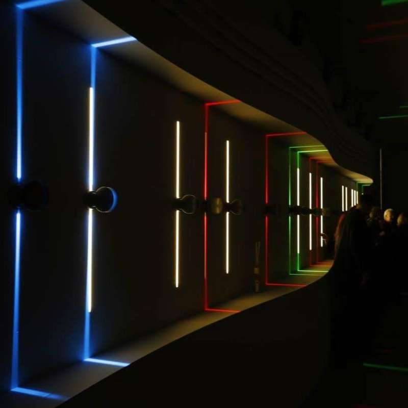 Black LED Door Frame Corridor Window Wall Spotlight(Red Light)