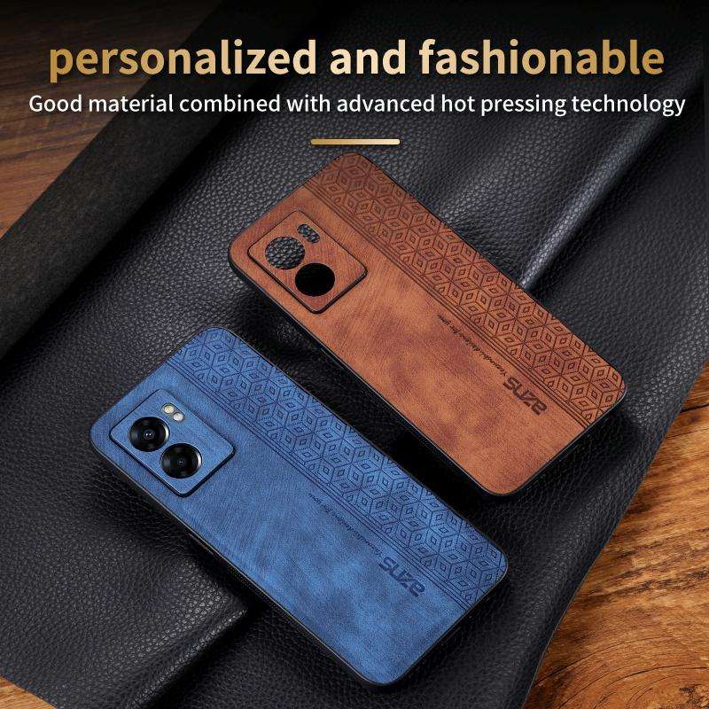 For OPPO A57 5G / A77 5G / Realme Q5i / V23 AZNS 3D Embossed Skin Feel Phone Case(Dark Green)