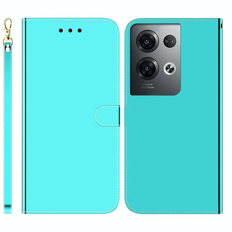 For OPPO Reno8 Pro Imitated Mirror Surface Flip Leather Phone Case(Mint Green)