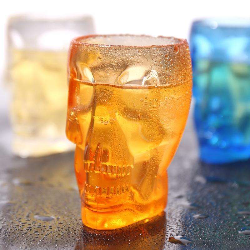 Skull Shape Transparent Acrylic Beer Cups(Amber)