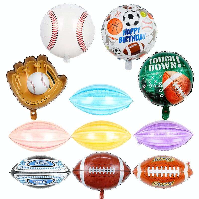 8 PCS Ball Team Game Sports Themed Party Decoration Balloons,Style: Large Rugby