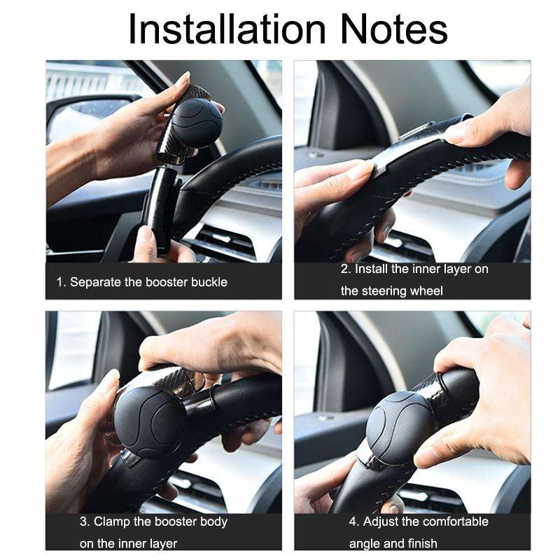 2PCS Automotive Silicone Bearing Steering Wheel Booster(Black)