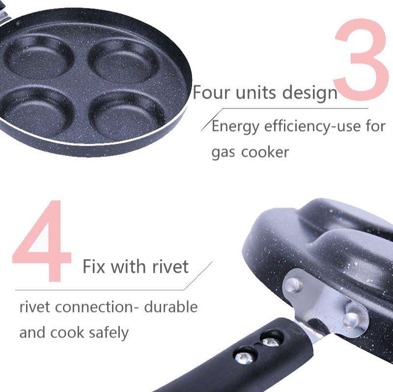 Multifunction Nonstick Frying Pan Aluminium Alloy 4 Units Cookware Fry Egg Pan Pancake Steak Pan ...