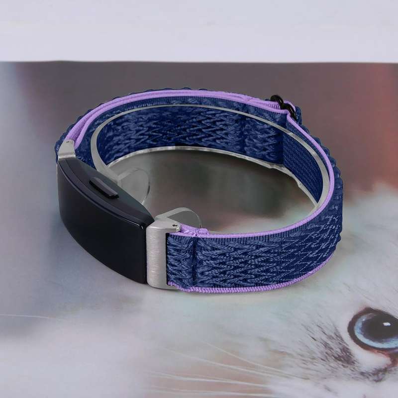 For Fitbit Inspire 3 Buckle Wave Braided Nylon Watch Band(Indigo Blue)