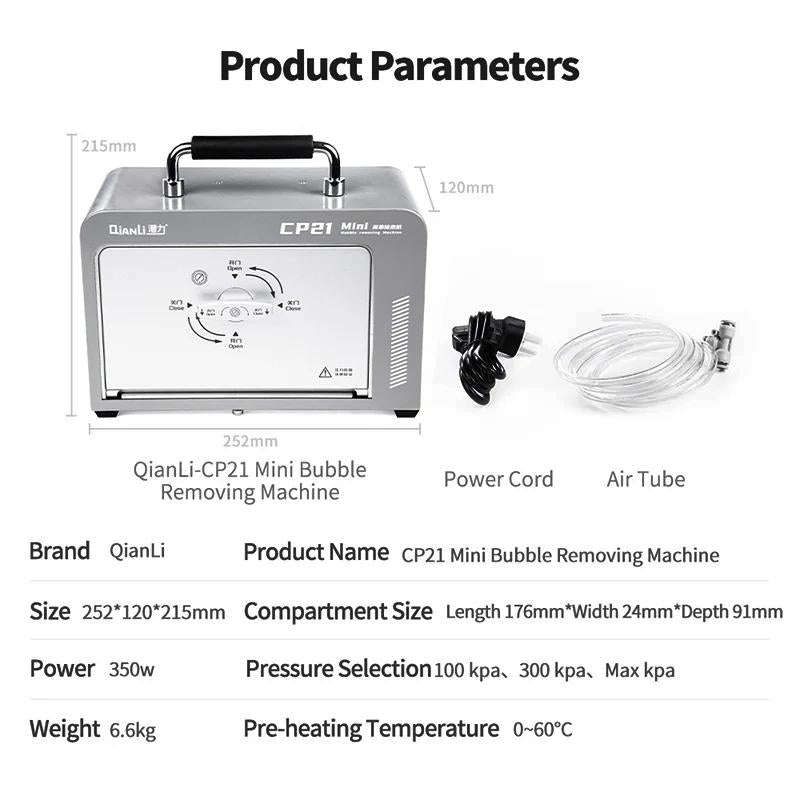 Qianli CP21 Mini LCD Screen Bubble Removing Machine, EU Plug