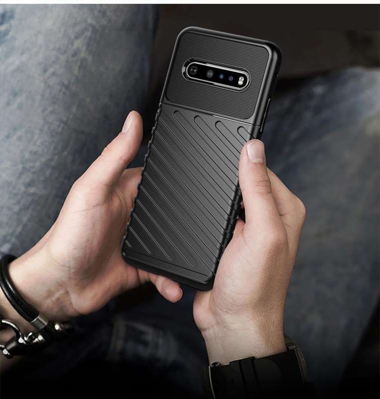 For LG V60 ThinQ Thunderbolt Shockproof TPU Soft Case(Black)