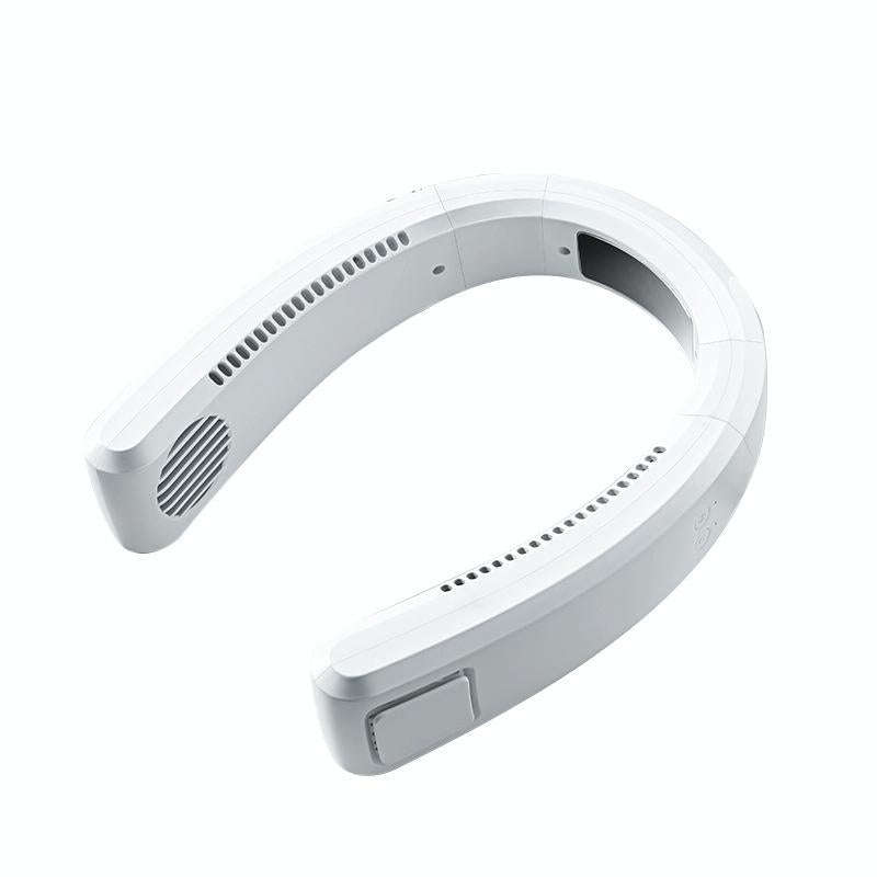 WT-F54 Wind From All Sides Long Battery Life Semiconductor Cooling Hanging Neck Fan(White)
