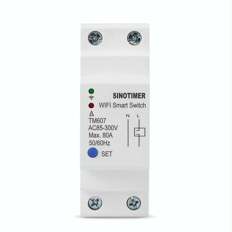 SINOTIMER TM607 Intelligent Wifi Timer Mobile App Home Rail Remote Control Time Switch 80A 85-300V