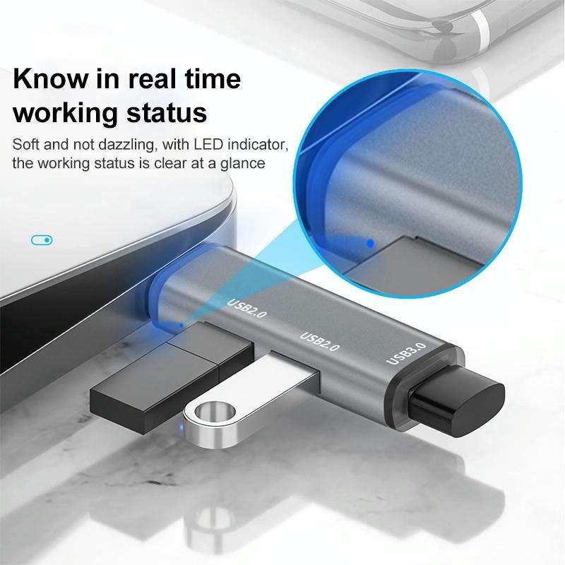 ADS-302C 3 In 1 Multi-function Type-C / USB-C HUB Docking Station (Silver)