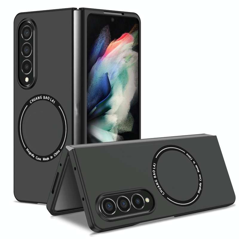 For Samsung Galaxy Z Fold4 Magsafe Magnetic Folding PC Phone Case(Black)