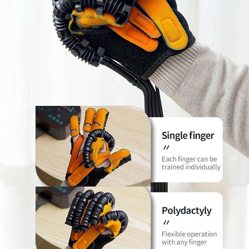 Intelligent Robotic Rehabilitation Glove Equipment, With UK Plug Adapter, Size: XL(Right Hand Brown)
