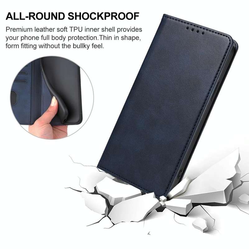 For OPPO A53s Magnetic Closure Leather Phone Case(Blue)