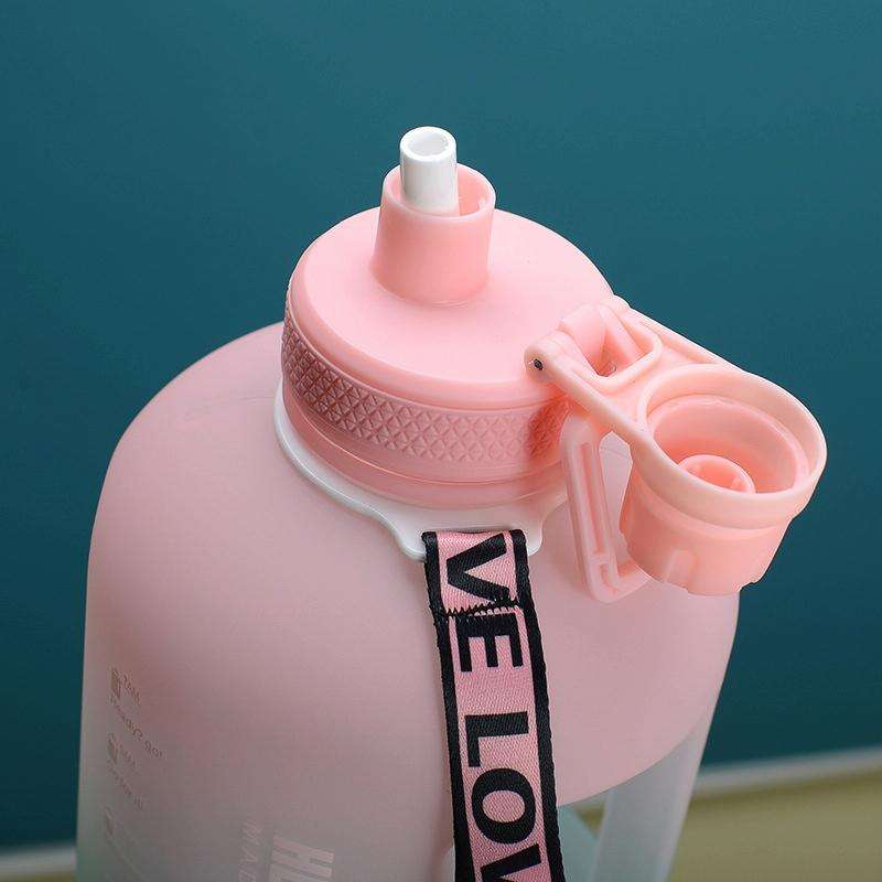 2.2L Large-Capacity Water Cup Sports And Fitness Straw Large Water Bottle Heat-resistant Plastic ...