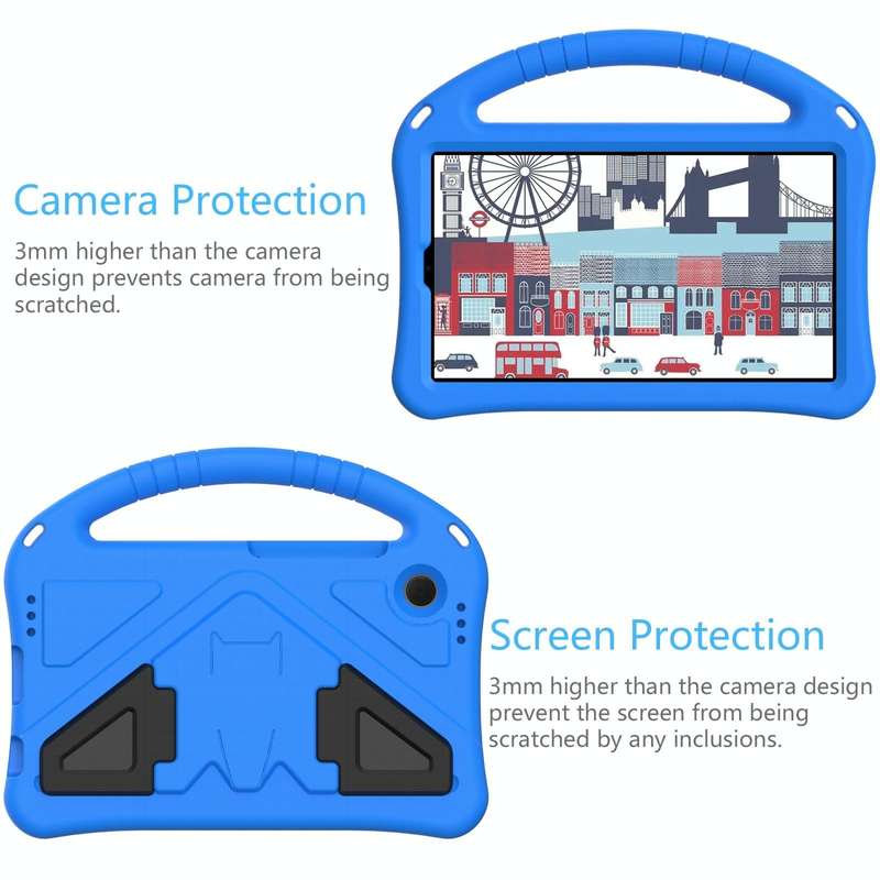 For Samsung Galaxy Tab A9 8.0 2023 EVA Shockproof Tablet Case with Holder(Blue)