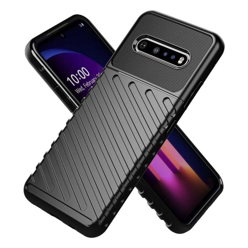 For LG V60 ThinQ Thunderbolt Shockproof TPU Soft Case(Black)